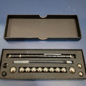 Black and Silver Fidget Pen Set with Magnetic Balls